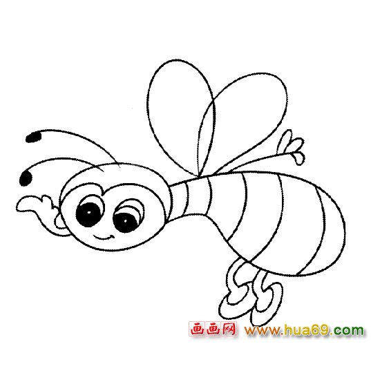 打招呼的蜜蜂简笔画