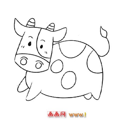 一只胖胖的奶牛（儿童简笔画）
