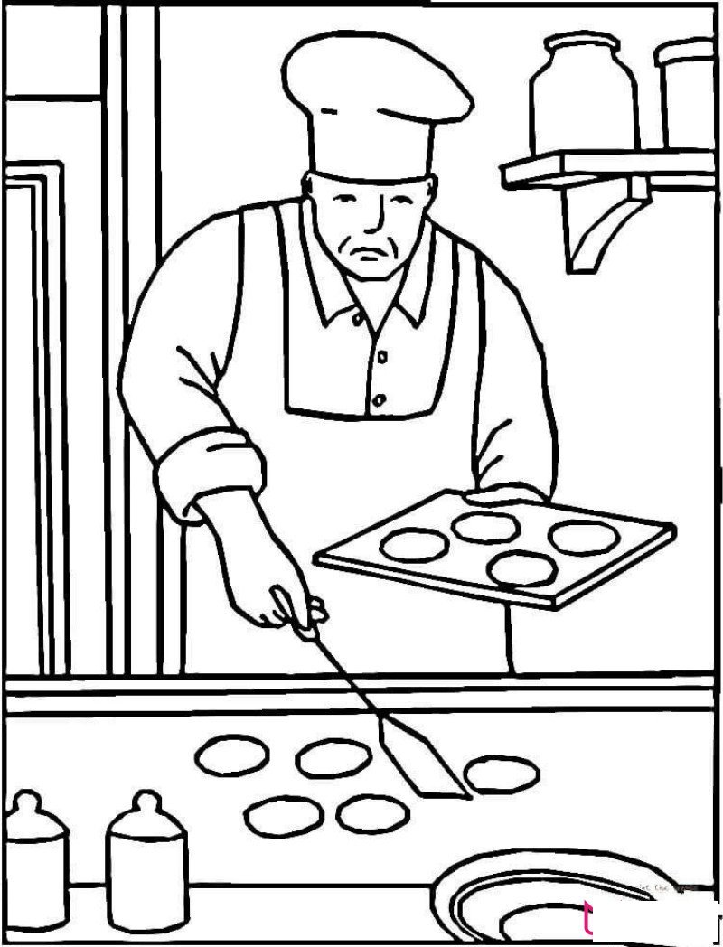 蛋糕师傅简笔画