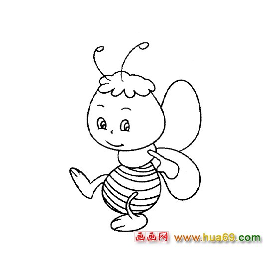 做游戏的蜜蜂简笔画1
