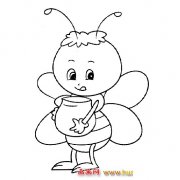 抱蜂蜜的蜜蜂简笔画