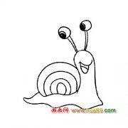 动物简笔画：开心的蜗牛