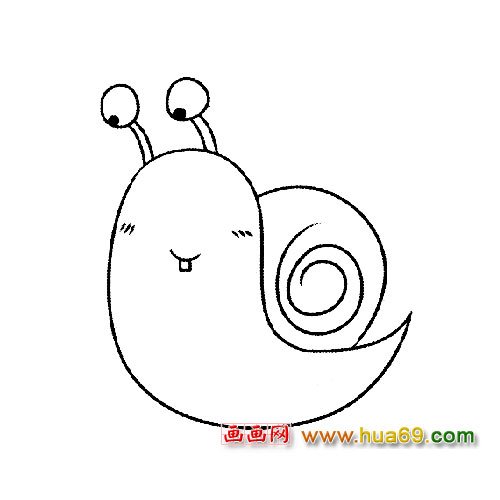 可爱的蜗牛简笔画