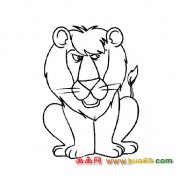 动物简笔画：帅气的狮子