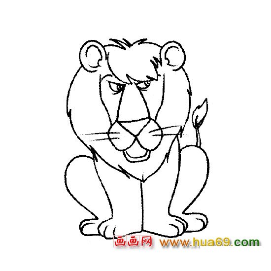 动物简笔画:帅气的狮子