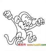 简笔画：玩耍的小猴子1