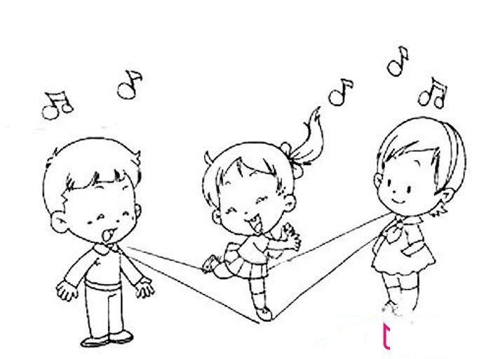 简单的跳皮筋简笔画