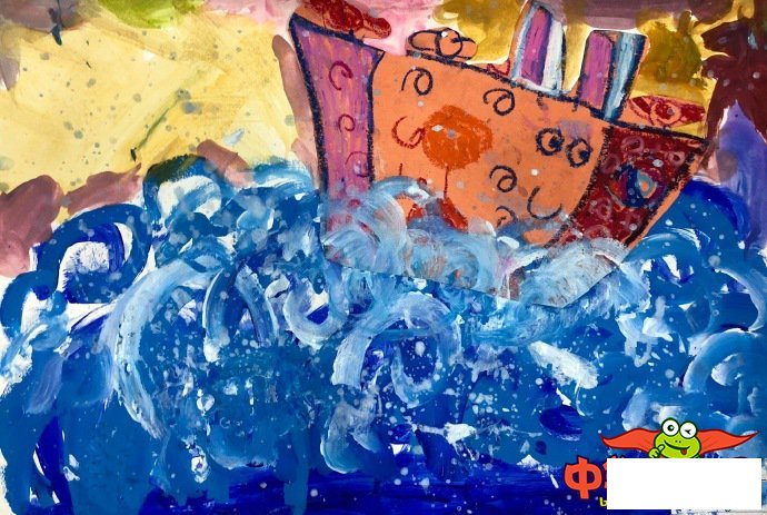 儿童画图片大全简单漂亮,扬帆起航的大船