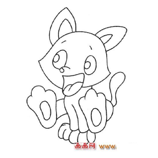 搞笑的小猫│简笔画1