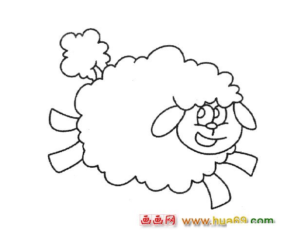 简笔画：奔跑的绵羊