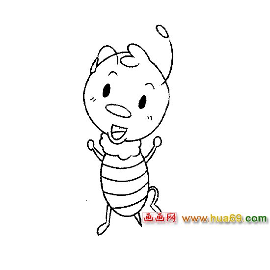 可爱的蜜蜂简笔画1