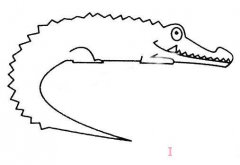 鳄鱼的画法步骤图简单易学 鳄鱼简笔画图片