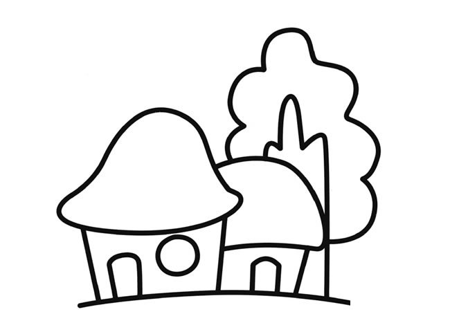 带颜色的小木屋简笔画图片 小木屋的简单画法