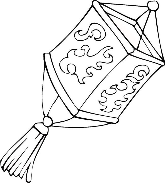 四方的灯笼物品简笔画步骤图片大全