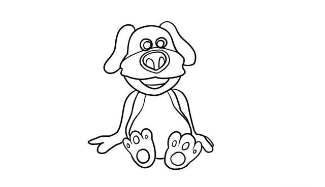 会说话的狗狗本简笔画