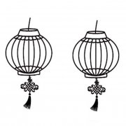 两圆灯笼物品简笔画步骤图片大全