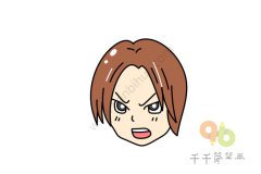 生气的女孩头像简笔画图片