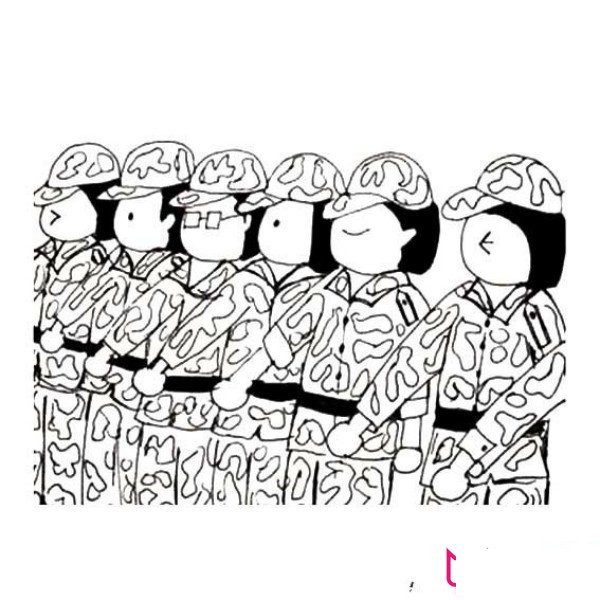 军训简笔画