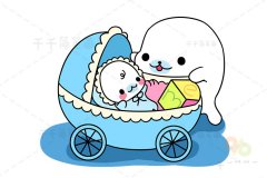 海豹简笔画 简单有爱亲子动物
