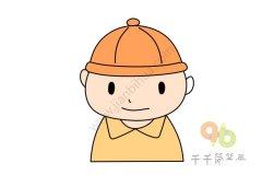 男孩头像简笔画步骤图