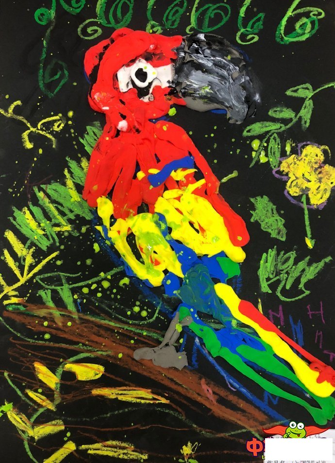 儿童画鹦鹉怎样画,漂亮的鹦鹉儿童画图片