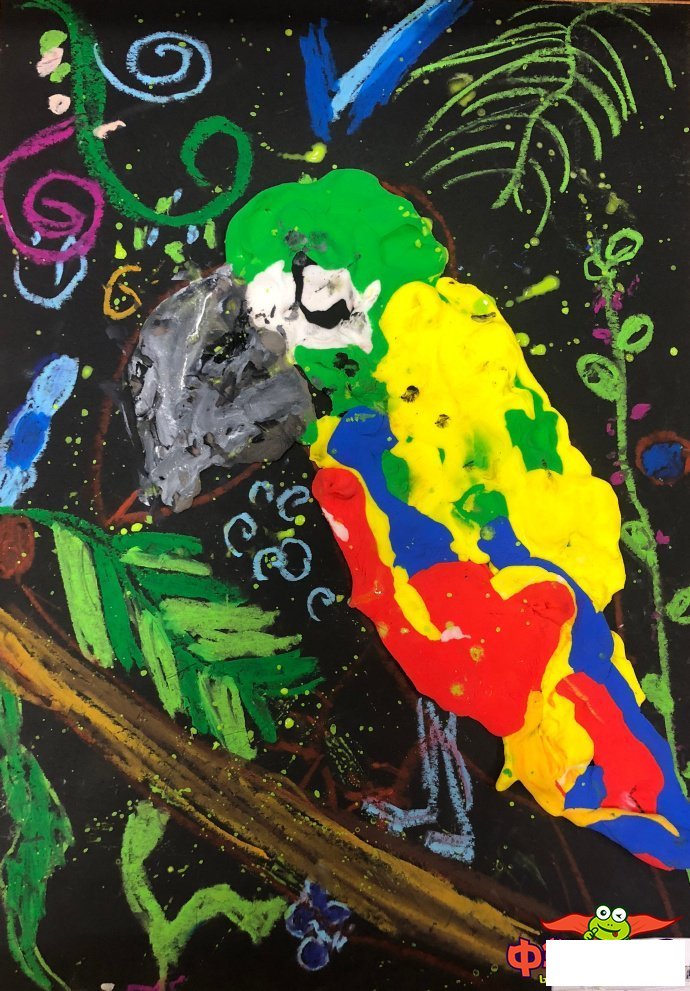 儿童画鹦鹉怎样画,漂亮的鹦鹉儿童画图片