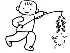 放鞭炮的小孩人物简笔画步骤图片大全