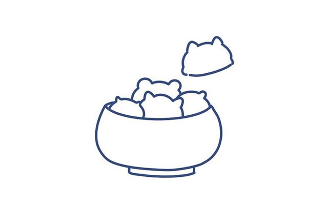 萌宠汤圆简笔画