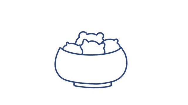 萌宠汤圆简笔画