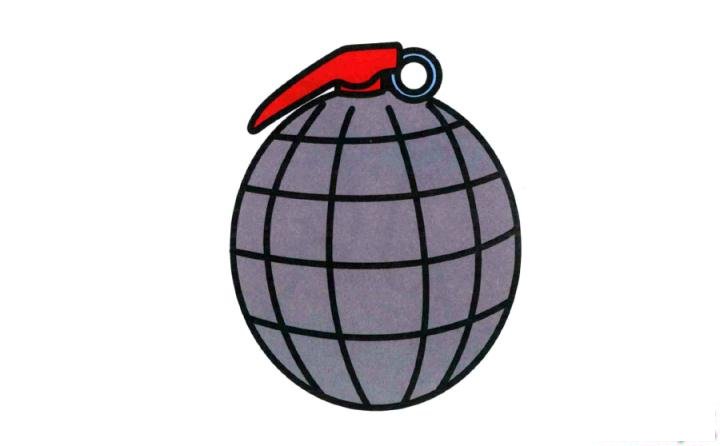 彩色简笔画手榴弹的图片教程