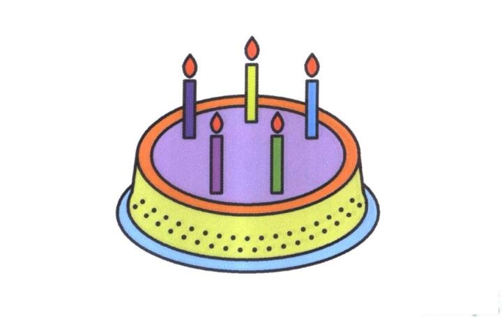 彩色简笔画蛋糕的图片教程