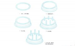 彩色蛋糕简笔画画法_怎么画彩色蛋糕的简笔画