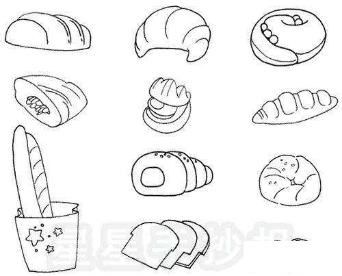 面包简笔画图片画法