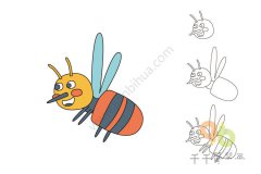 小蜜蜂简笔画步骤图