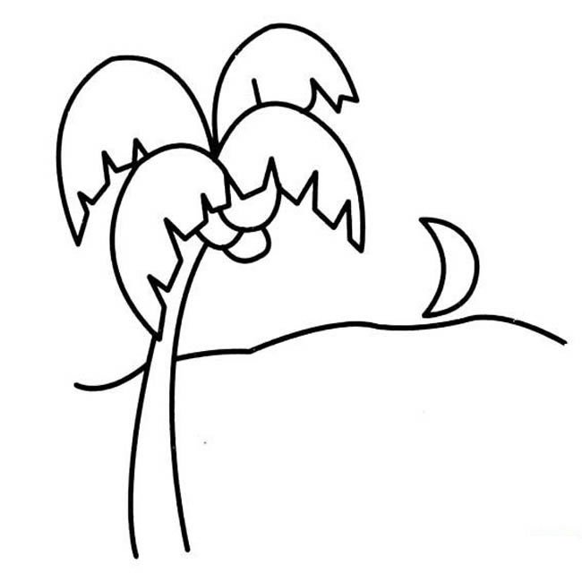 椰子树植物简笔画步骤图片大全