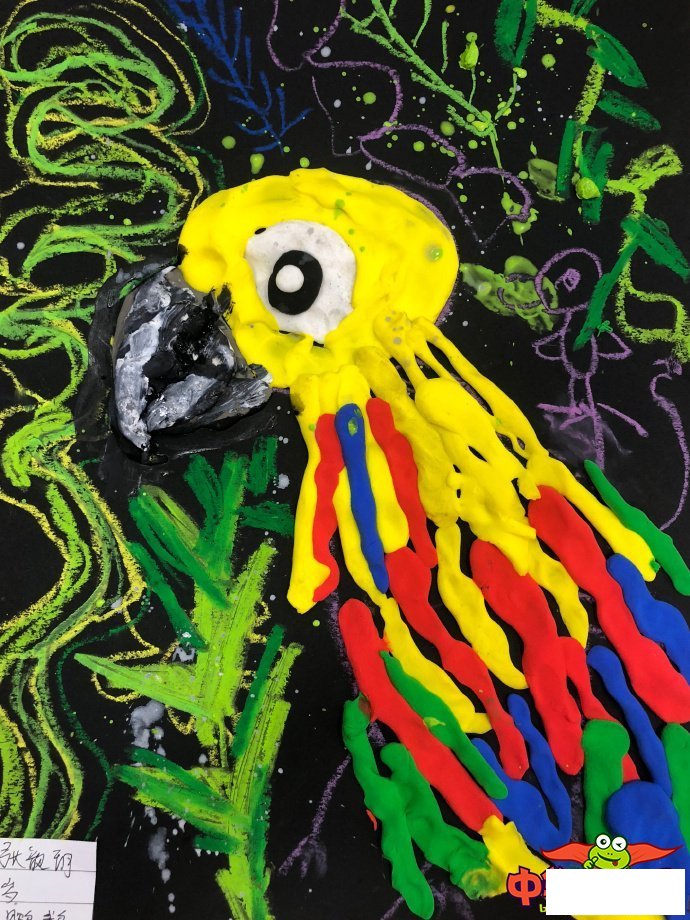 儿童画鹦鹉怎样画,漂亮的鹦鹉儿童画图片