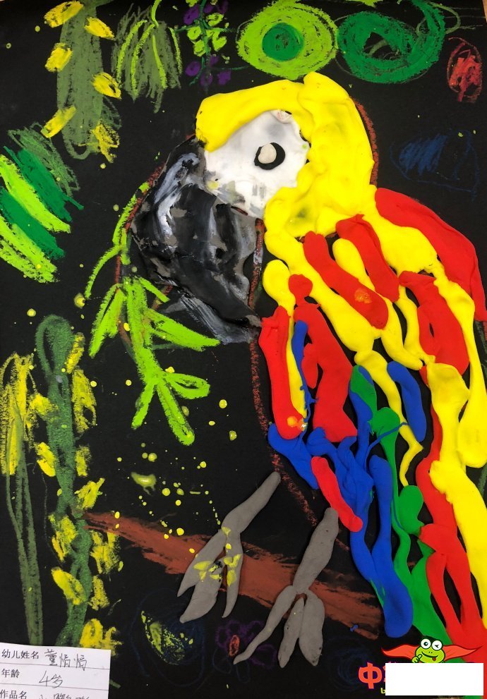 儿童画鹦鹉怎样画,漂亮的鹦鹉儿童画图片