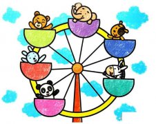 彩色摩天轮怎么画简笔画图片 摩天轮的画法简单