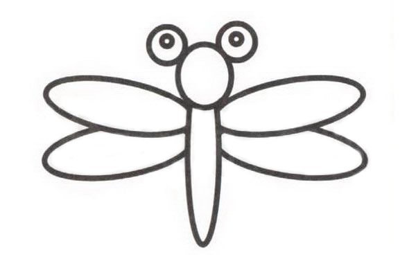 蜻蜓彩色简笔画图片