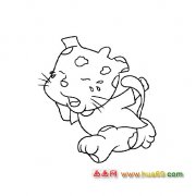 哭泣的小豹子（动物简笔画）