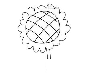 向日葵简笔画图片步骤四