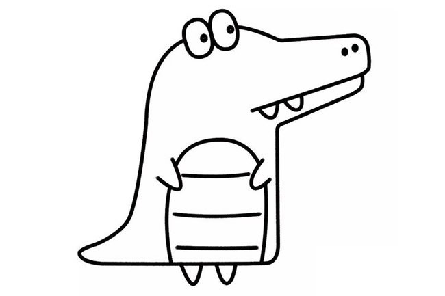 卡通鳄鱼的简笔画