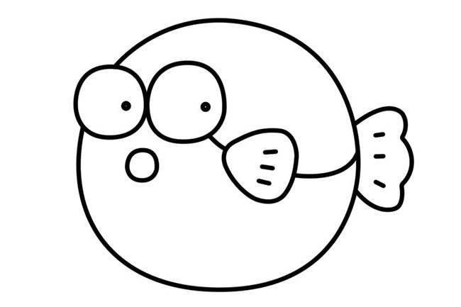 卡通河豚简笔画