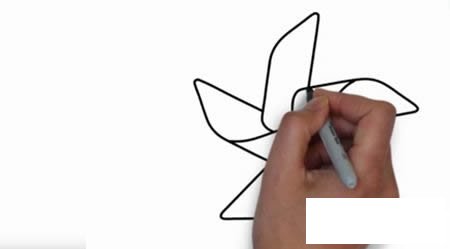 风车简笔画步骤图教程