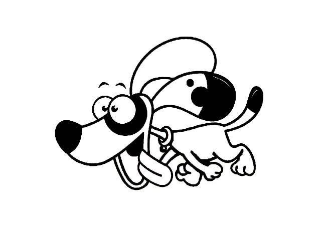 可爱卡通哈巴狗简笔画图片