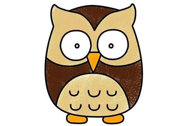 猫头鹰简笔画