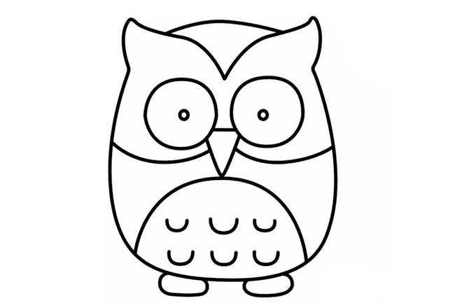 猫头鹰简笔画