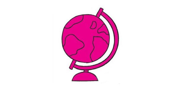 地球仪简笔画完成图