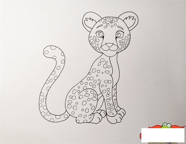 简笔画豹子的画法
