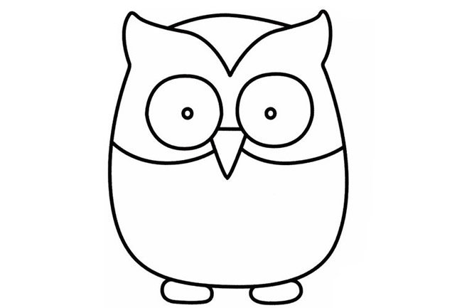猫头鹰简笔画